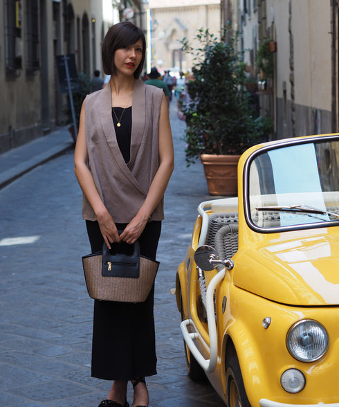 エコレザーかごハンドバッグ 12-1093